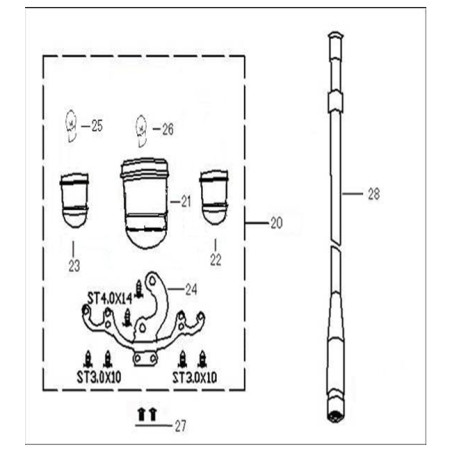 Knipperlicht indicator op stuur / Zwart