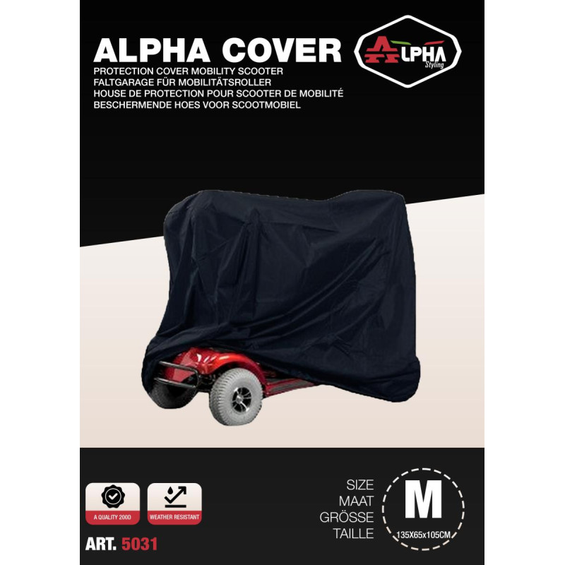 HOES ALPHA COVER SCOOTMOBIEL COVER M 135X65X105CM - A KWALITEIT (200D)