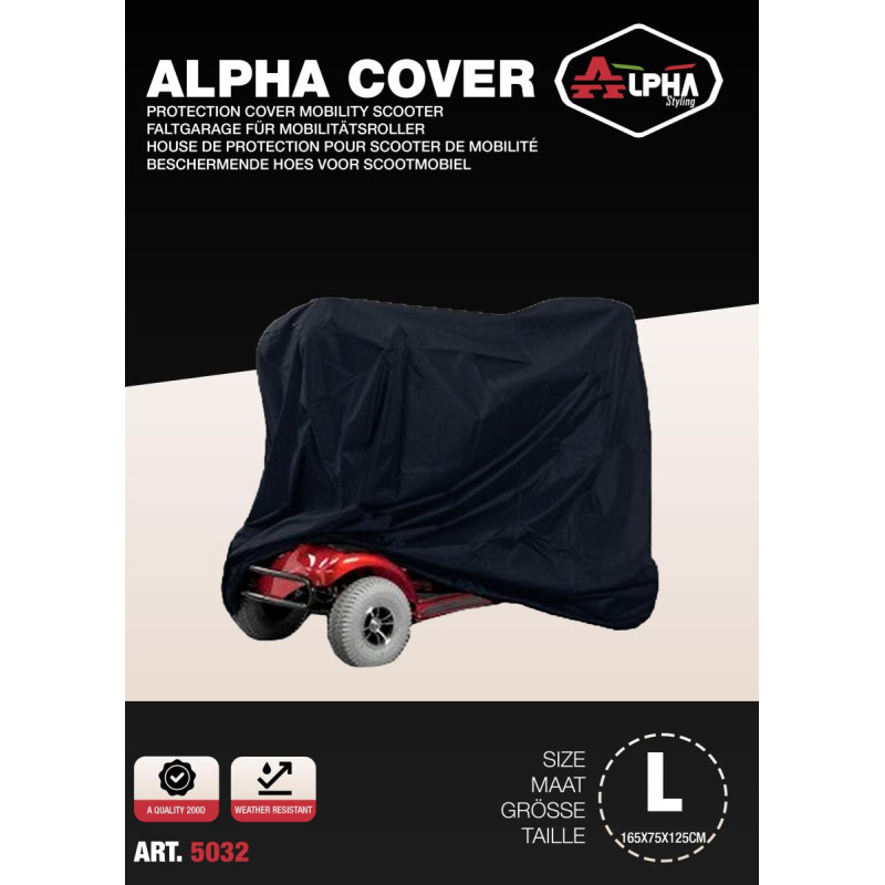HOES ALPHA COVER SCOOTMOBIEL COVER L 165X75X125CM - A KWALITEIT (200D)