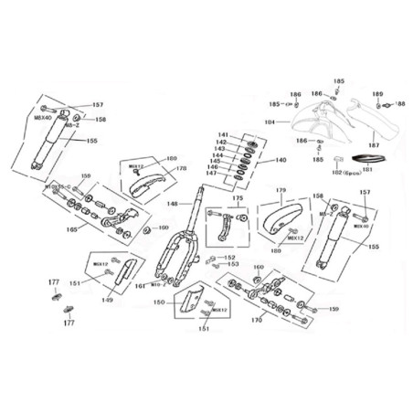 Voorspatbord voorzijde / Lichtblauw