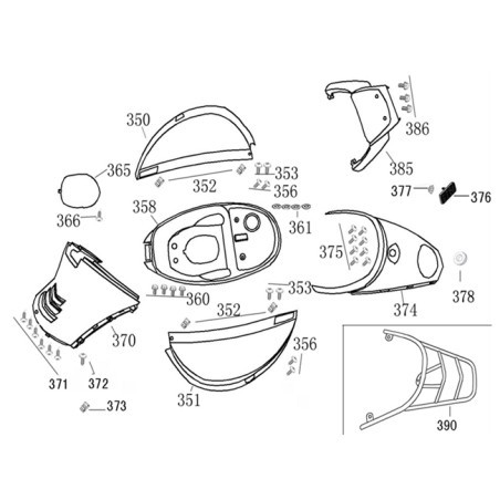 Achterkap rechts / Smokey