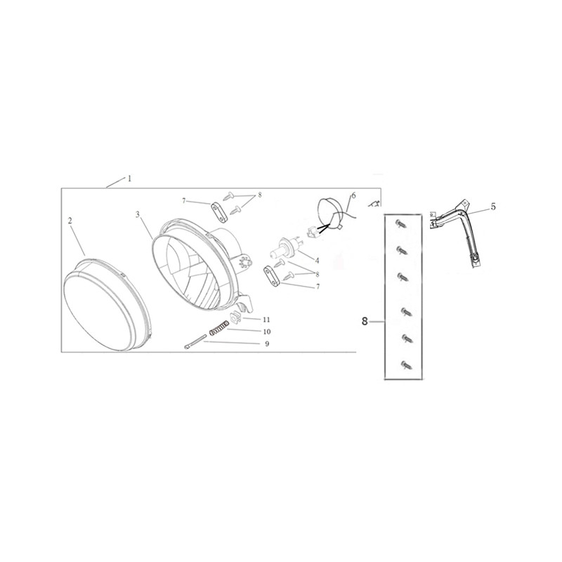 Koplamp unit / Chroom