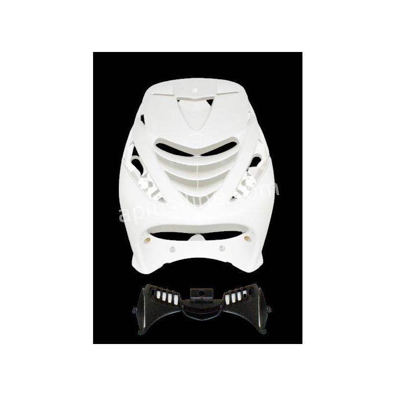 FRONT COVER APLUS PASSEND OP PIAGGIO ZIP SP - GLANS WIT + (BINNENROOSTER)