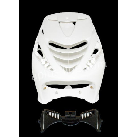 FRONT COVER APLUS PASSEND OP PIAGGIO ZIP SP - GLANS WIT + (BINNENROOSTER)
