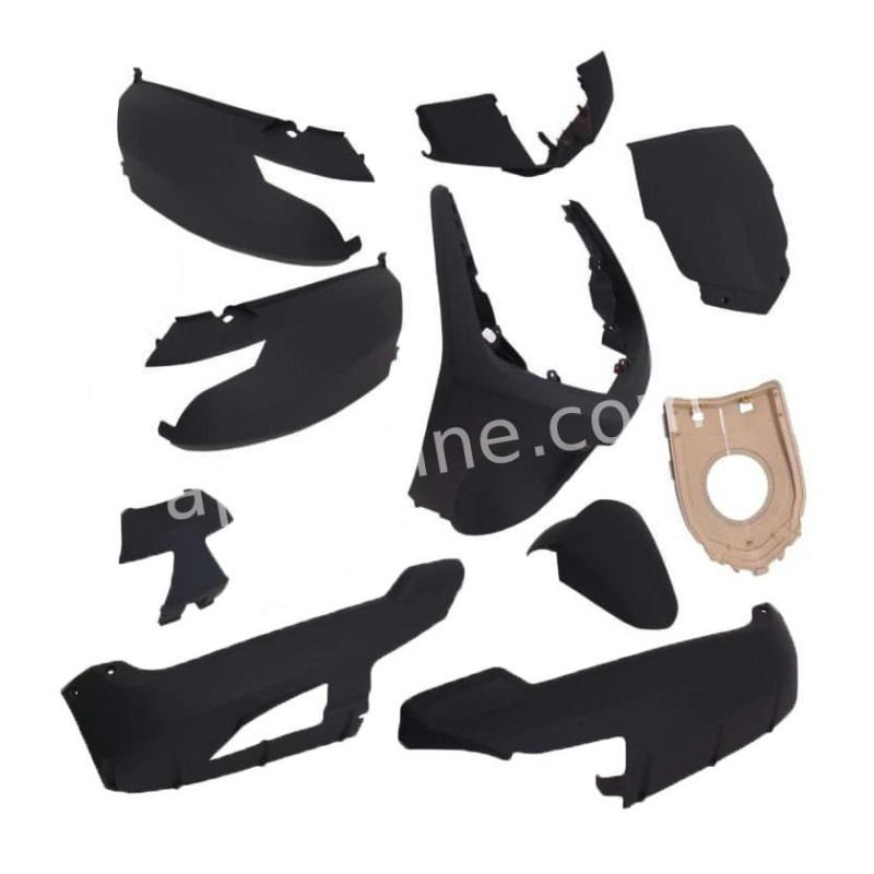 PLAATSET APLUS PASSEND OP PEUGEOT NEW VIVACITY 10 DELIG MAT ZWART
