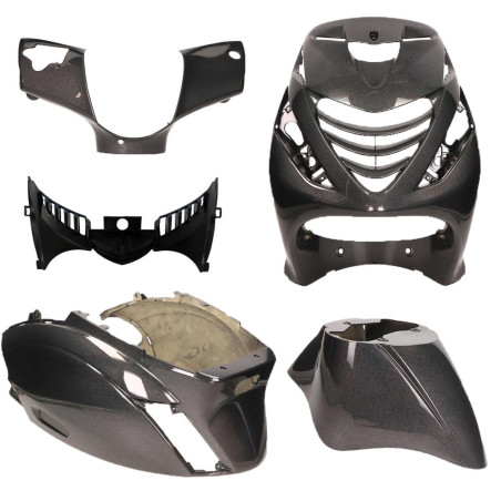 PLAATSET APLUS PASSEND OP PIAGGIO ZIP SP 5 DELIG PSYCHEDELIC ZWART/GRIJS