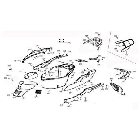 Achterkap rechts / Creme