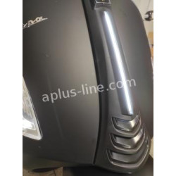 APLUS VOORSCHERM / CLAXON NEUS PASSEND OP VESPA GTS 2019 + MAT ZWART + LED BAR (OP=OP)