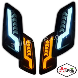 KNIPPERLICHTSET ALPHA TUBE DAGRIJ VOORZIJDE L+R PASSEND OP VESPA GTS (WEGLOPEND) - SMOKE
