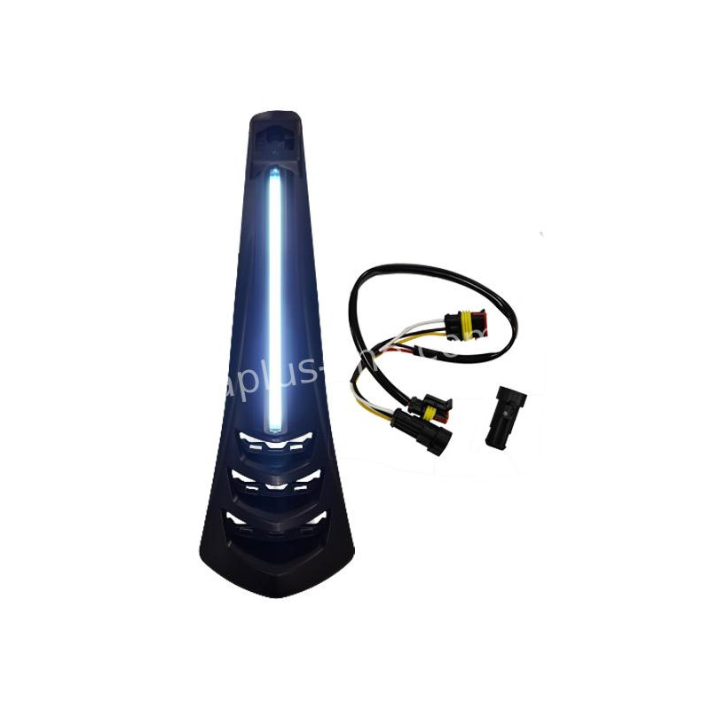 APLUS VOORSCHERM / CLAXON NEUS PASSEND OP VESPA SPRINT/PRIMAVERA 2018 MAT ZWART + LED BAR (E-KEUR) (OP=OP)