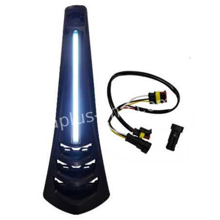 APLUS VOORSCHERM / CLAXON NEUS PASSEND OP VESPA SPRINT/PRIMAVERA 2018 MAT ZWART + LED BAR (E-KEUR) (OP=OP)