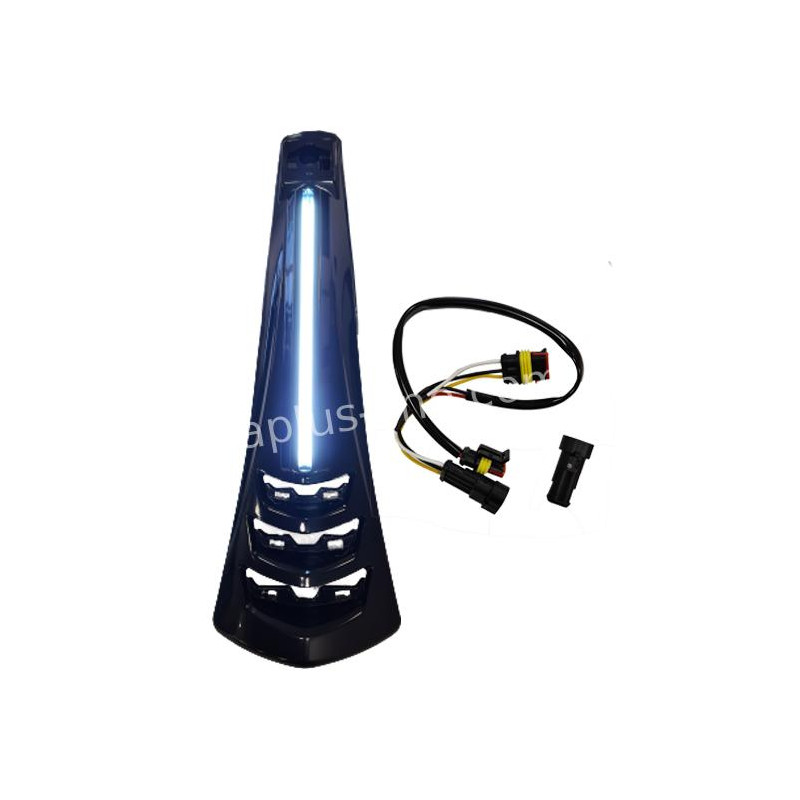APLUS VOORSCHERM / CLAXON NEUS PASSEND OP VESPA SPRINT/PRIMAVERA 2018 GLANS ZWART + LED BAR (E-KEUR) (OP=OP)
