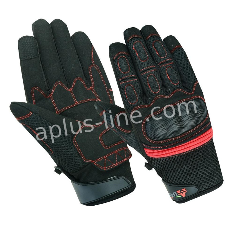 HANDSCHOEN ALPHA STYLING CITTA ZWART/ROOD - XXL