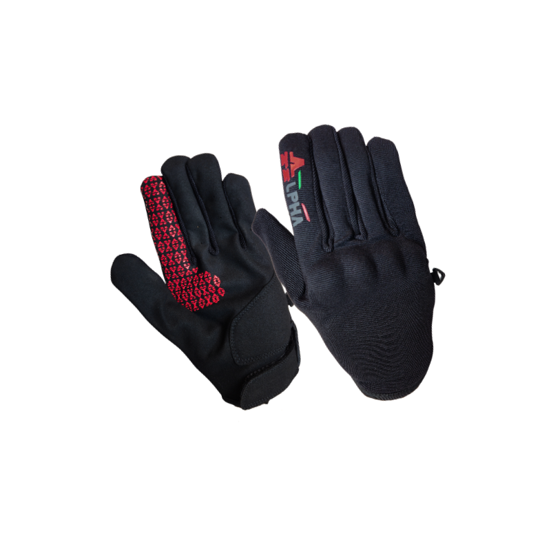 HANDSCHOEN ALPHA STYLING CARINO ZWART/ROOD - L
