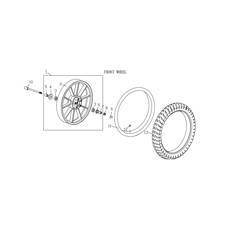Front wheel inner tube
