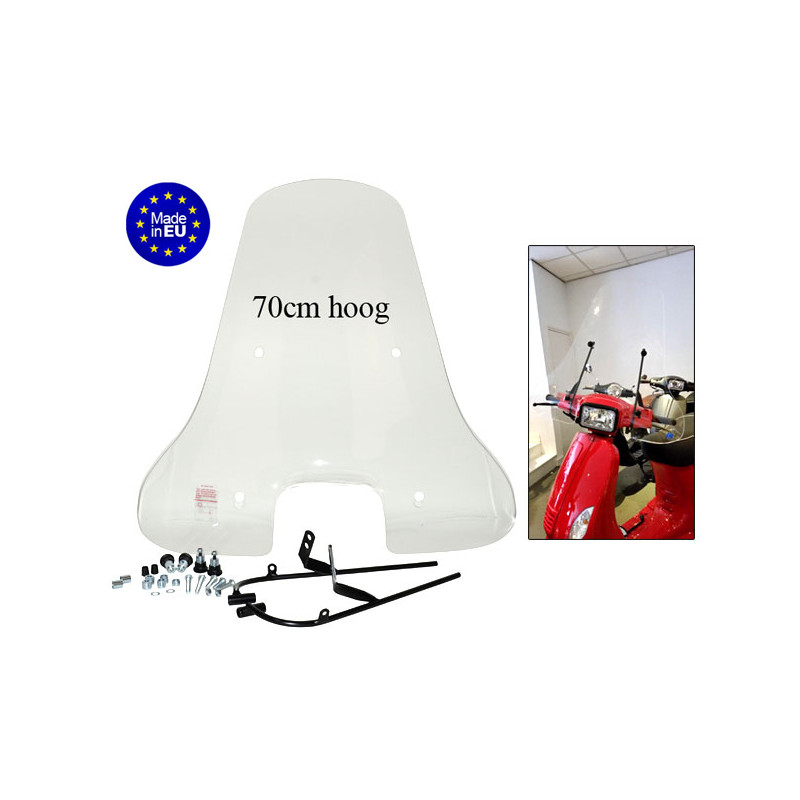 windshield Regia with mounting set high (made in EU) model vespa s 70cm clear agm VX50s, BTC Riva Sport, china vespa S
