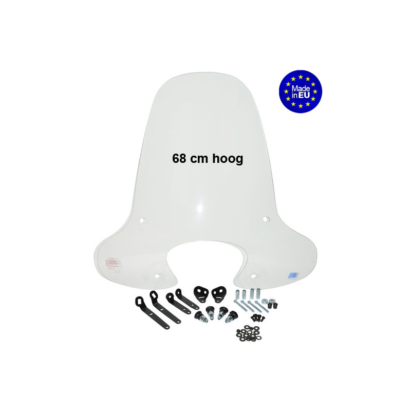 windshield Regia with mounting set high (made in EU) bellagio/iva-firenzo/razzo-vinice/berini-classic/gt- 68cm clear agm LX