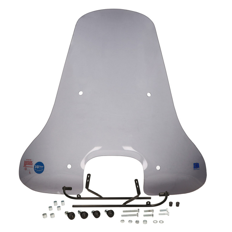 windscherm Regia met bevestigingsset hoog vierkante koplamp (made in EU) 73cm smoke agm VX50s, BTC Riva Sport, china vespa S