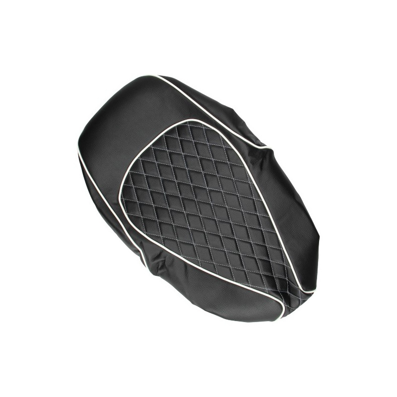 seat cover Regia chesterfield (made in EU) black with white lining agm VX50, BTC Riva, china lx/napoli, gts toscana, La Souris S