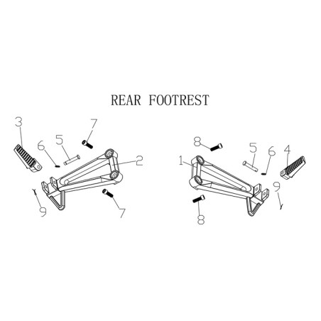 Rear left pedal support