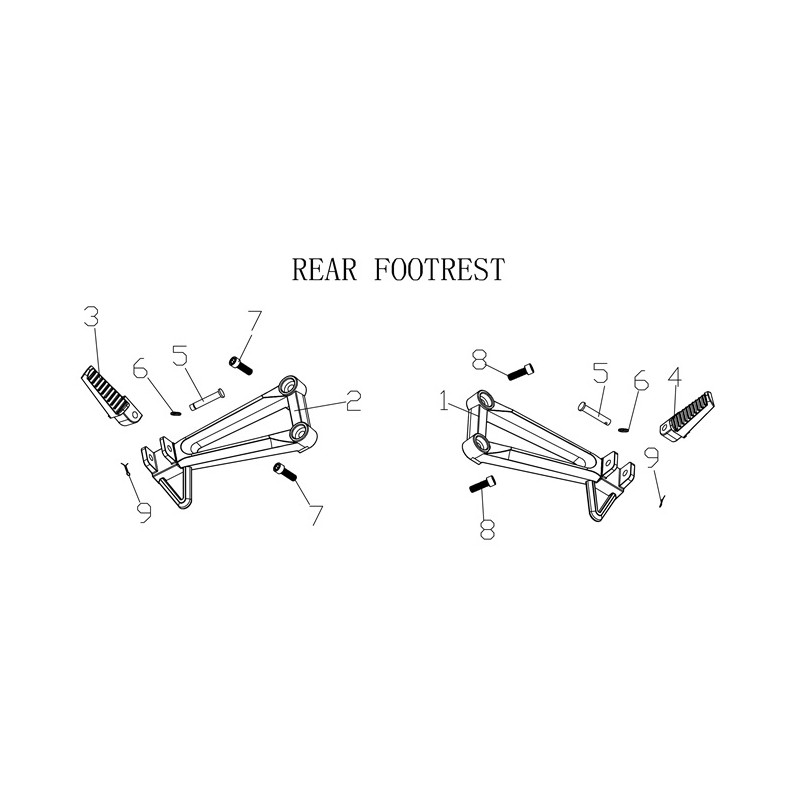 Rear left pedal (with accessories)
