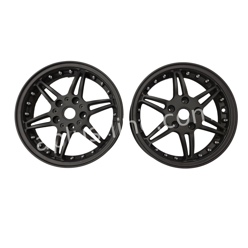 VELGEN SET 12'' APLUS (VOOR + ACHTER) PASSEND OP VESPA GTS MATT BLACK EDITION - SPORT