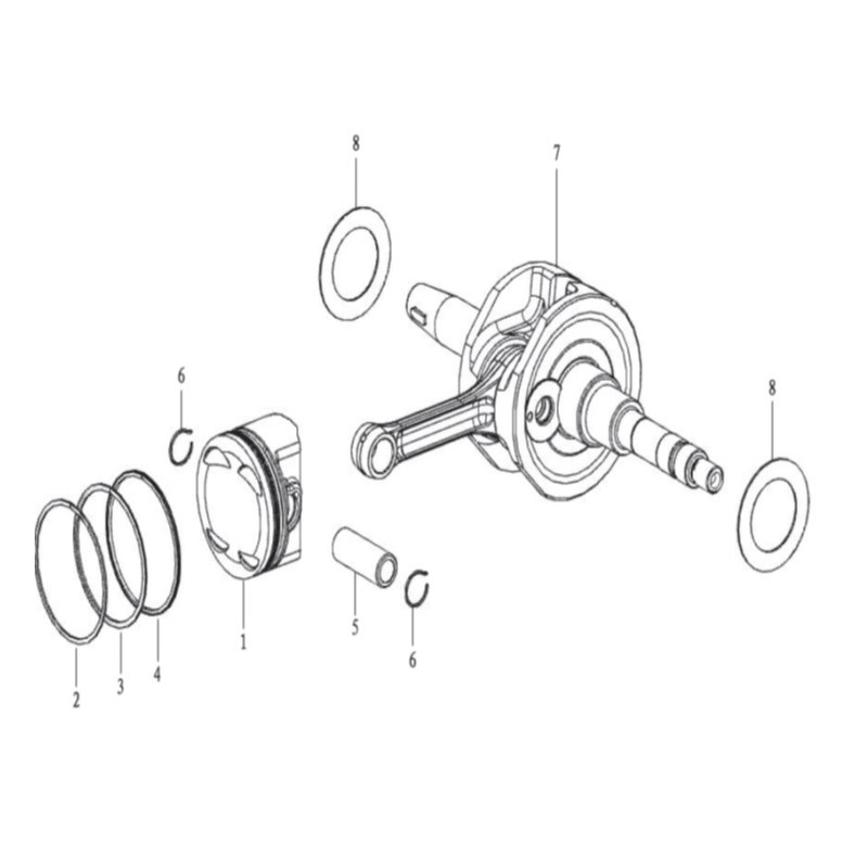 Crankshaft & conrod comp. - 200cc