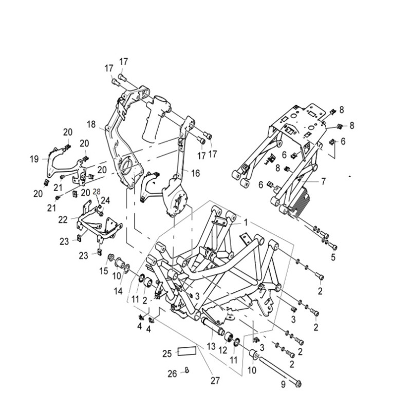 FRAME ASSY,REAR MALOSSI ORANGE