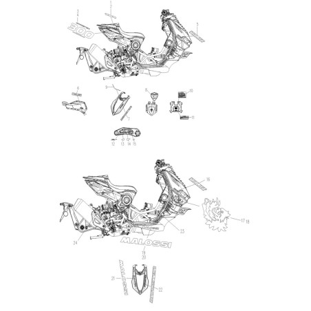 TAIL COVER LOWER LEFT DECAL BLACK