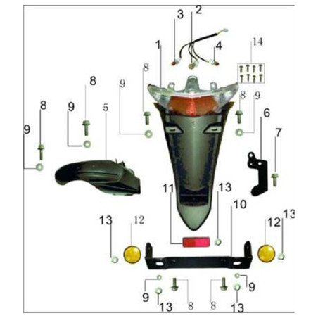 Rear license plate bracket