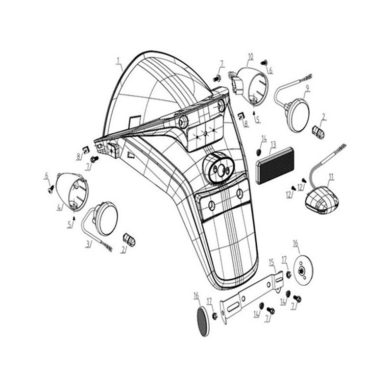 REAR RIGHT DIRECTION INDICATOR LAMP HOUSING Antraciet GREY /