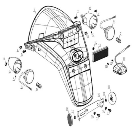 REAR RIGHT DIRECTION INDICATOR LAMP HOUSING Antraciet GREY /