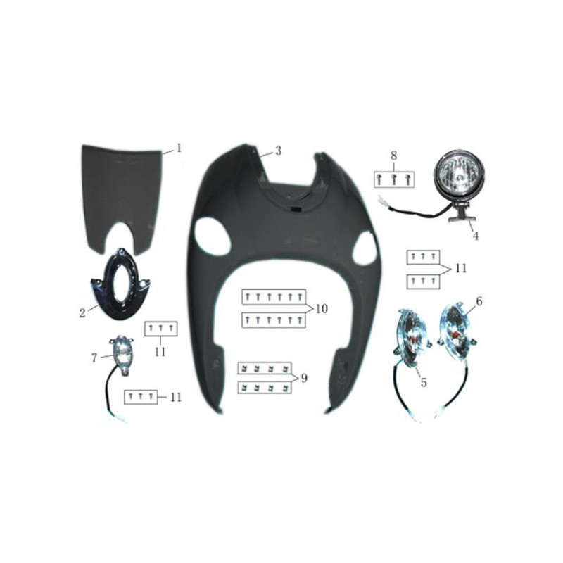 Front right turning light