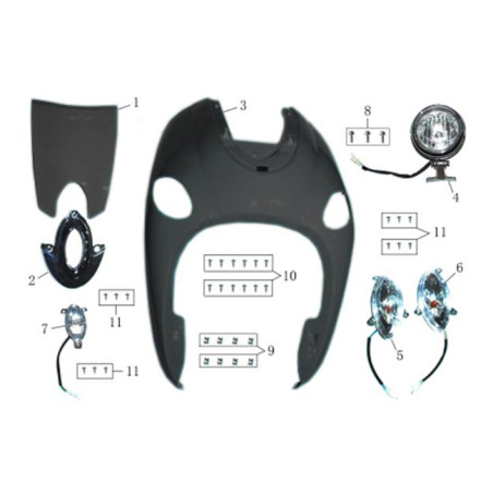 Front right turning light