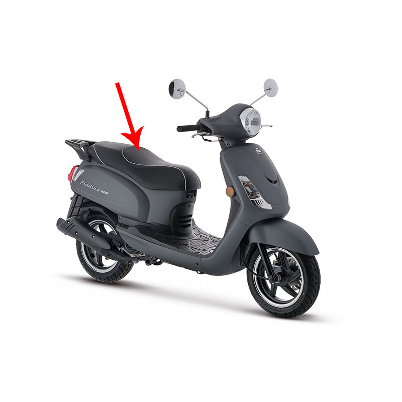 seat Sym original black/white fiddle 2 77200-x1a-830-t2