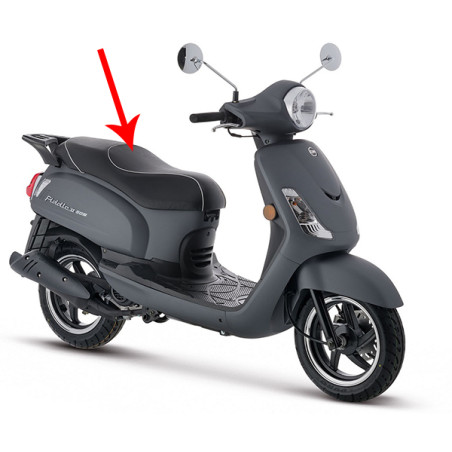 buddyseat Sym origineel zwart/wit fiddle 2 77200-x1a-830-t2