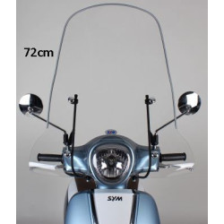 windshield Sym original with mounting set high 72cm clear fiddle 3 sy530-fi3-00l
