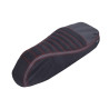 seat cover Regia alcantara stripe Sport (made in EU) Vespa black/red 2024 gts 125cc, gts 250cc, gts 300 (euro4)