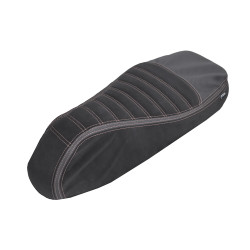 seat cover Regia alcantara stripe Sport (made in EU) Vespa black/gray 2024 gts 125cc, gts 250cc, gts 300 (euro4)