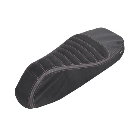 seat cover Regia alcantara stripe Sport (made in EU) Vespa black/gray 2024 gts 125cc, gts 250cc, gts 300 (euro4)