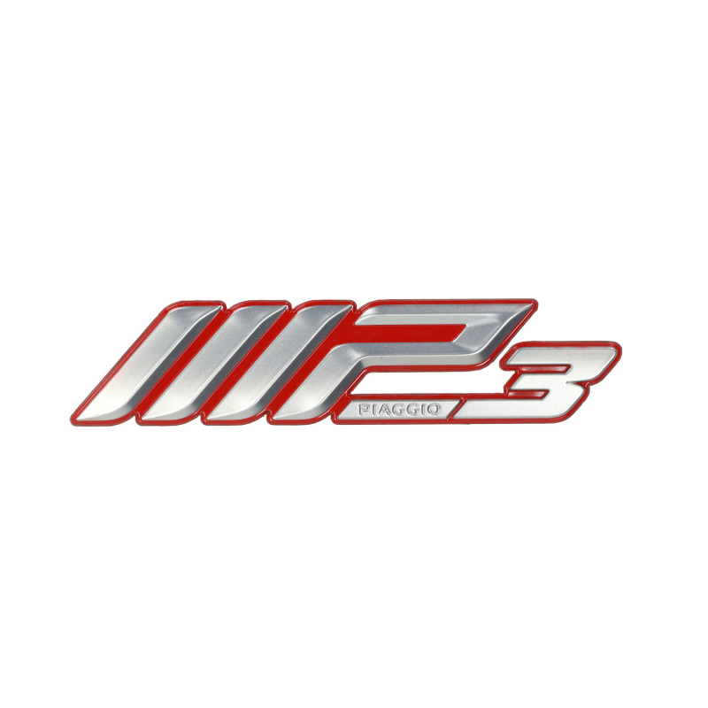embleem Piaggio origineel woord [mp3] 300/350/400/500 chroom/rood mp3 2h002530