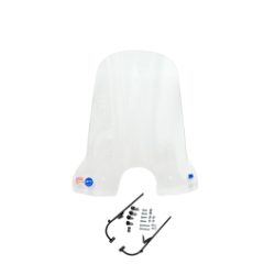 windscherm Regia met bevestigingsset hoog ronde koplamp (made in EU) helder 73cm BTC Riva, china lx/napoli, gts toscana, Momo Mo