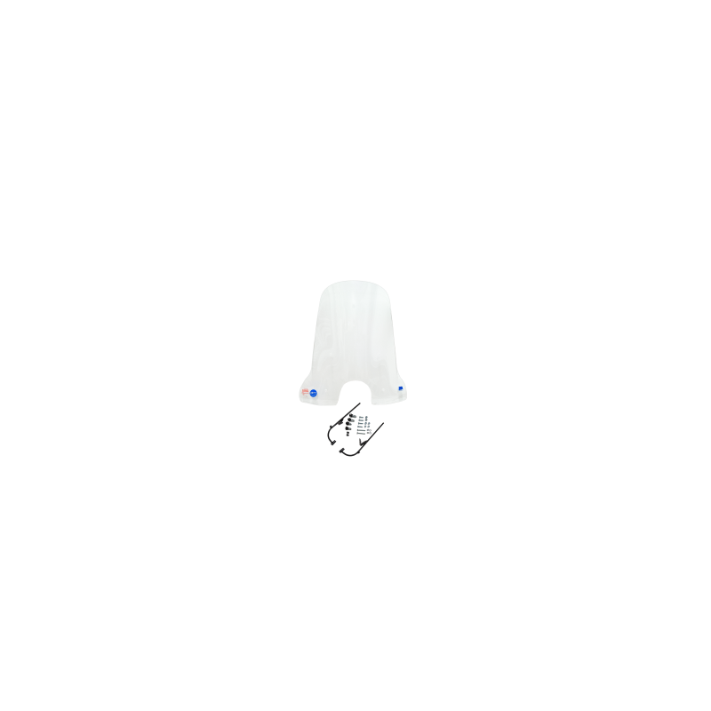 windscherm Regia met bevestigingsset hoog ronde koplamp (made in EU) helder 73cm BTC Riva, china lx/napoli, gts toscana, Momo Mo