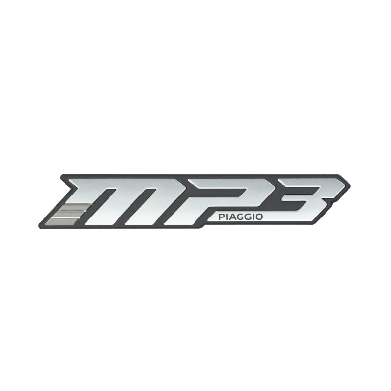 emblem Piaggio original word [mp3] side cover euro 5/5+ chrome/black mp3 530 HPE, mp3-400cc 2h005222