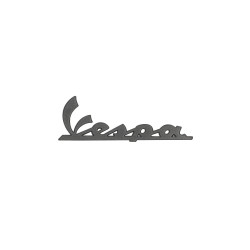 embleem Piaggio origineel woord [vespa] voorscherm euro-4/5/5+ antraciet elettrica, sprint 50/125/150 2h006132