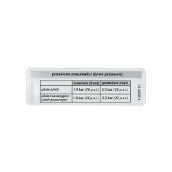 sticker Piaggio origineel bandenspanning primavera, sprint 1g000151
