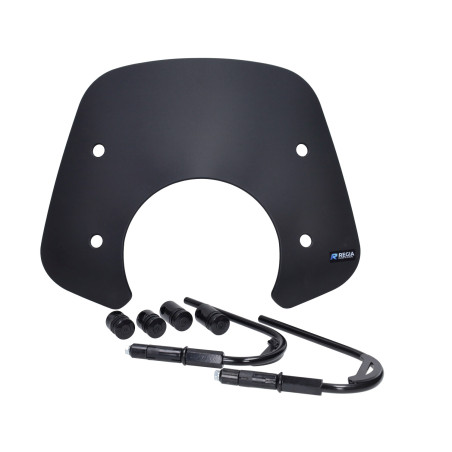 windscherm Regia + bevestigingsset laag (made in EU) 2024 zwart mat vespa, gts 250cc, gts alle mod., gts super 300cc