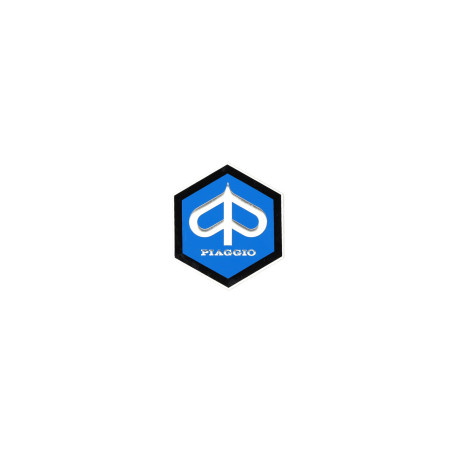 emblem logo metal hexagon 26mm blue/black piaggio