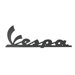 embleem Piaggio origineel woord [vespa] voorscherm mat zwart gts 310, gtv 300, gtv 310 2h005863