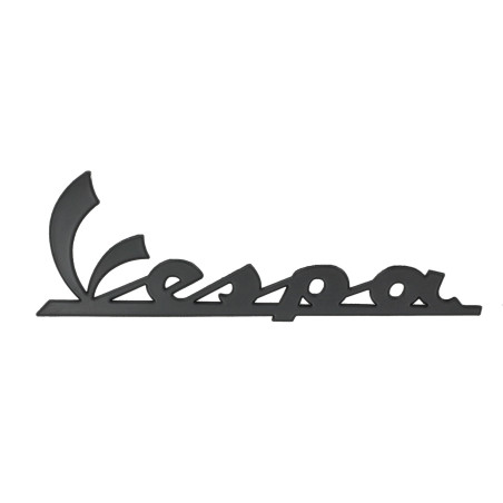 embleem Piaggio origineel woord [vespa] voorscherm mat zwart gts 310, gtv 300, gtv 310 2h005863